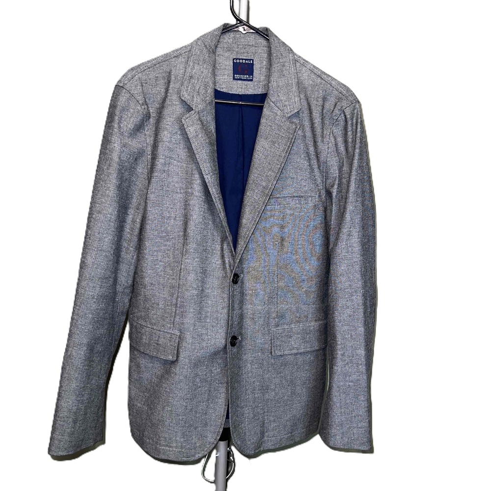 Goodale Mens Gray Notched Lapel Two-Button Blazer Jacket Size Medium
